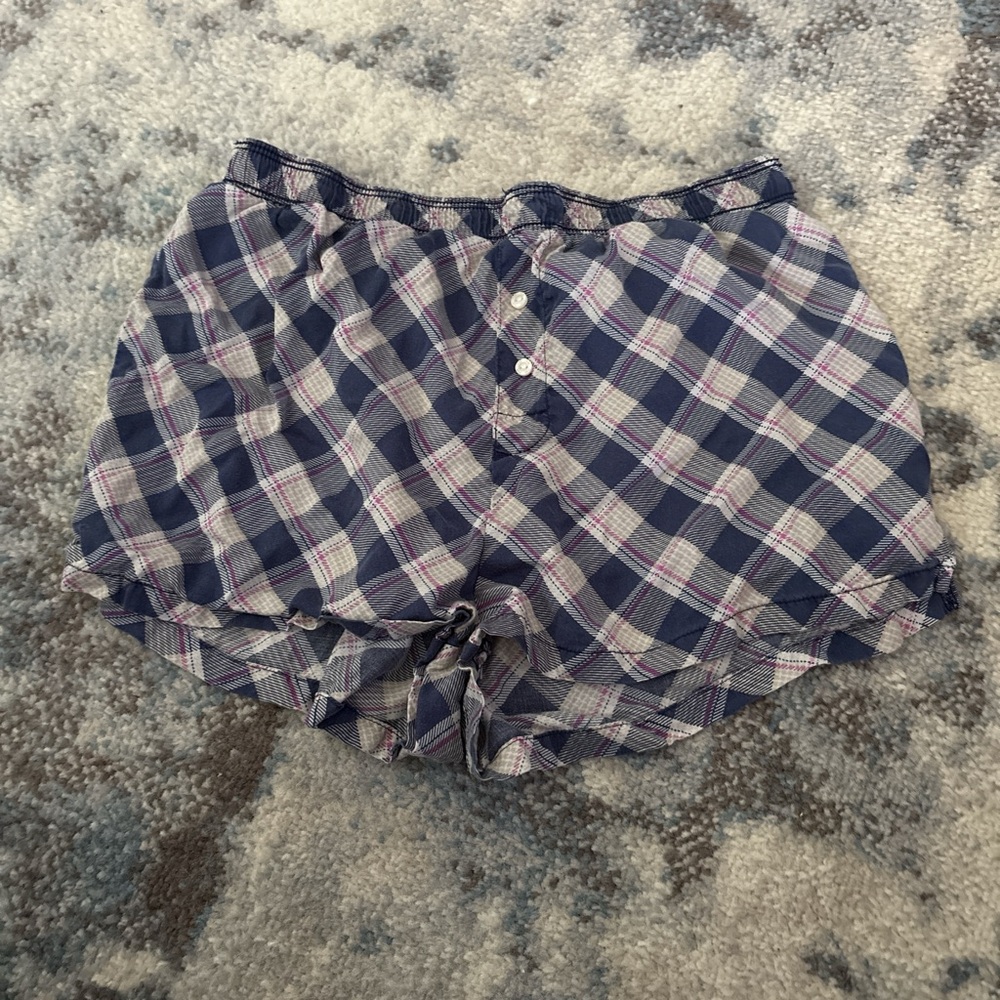 PINK Victoria's Secret Plaid Shorts - Navy and Pink